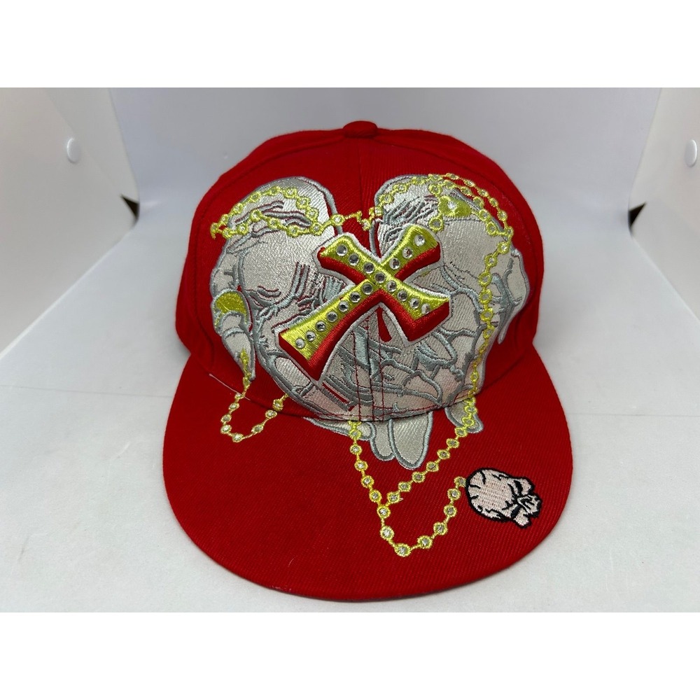 Big City Red & Golden Cross Base Ball Cap Size 7.‎